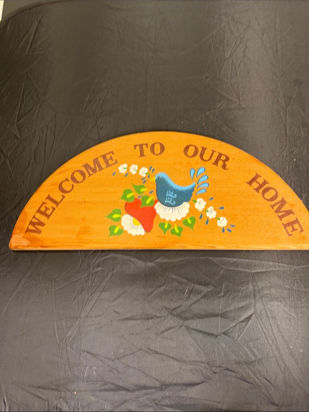 Welcome To Our Home  - Orange Decorative Half-Moon picture 1980 great shape